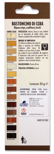 Packaging blister bastoncini cera Gubra